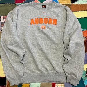 Y2K Nike Center Swooshed Auburn Tigers Grey Crewneck XL